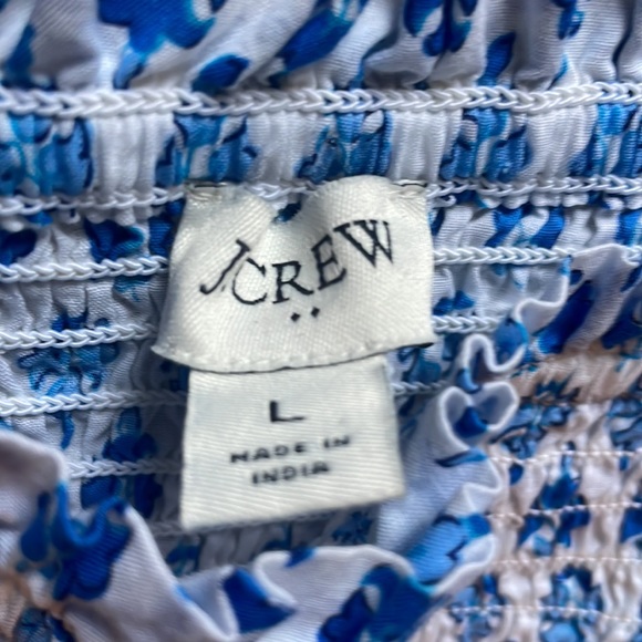 J crew crop bow tie top size large blue white - Picture 3 of 5